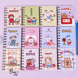 Sổ ghi chép mini cầm tay lò xo , sổ tay ghi chú gáy xoắn hoạt hình dễ thương
