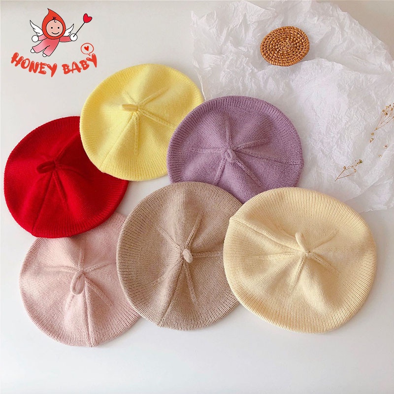 Mũ Beret Dệt Kim Mềm Mại Cho Bé