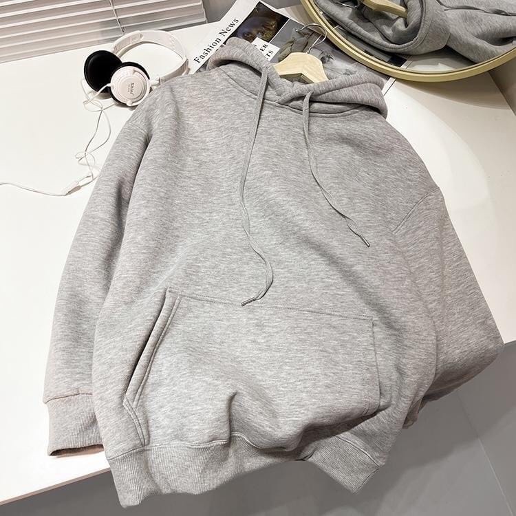 Áo Hoodie TRƠN màu Xám/Trắng/Đen UNISEX/Nam nữ unisex