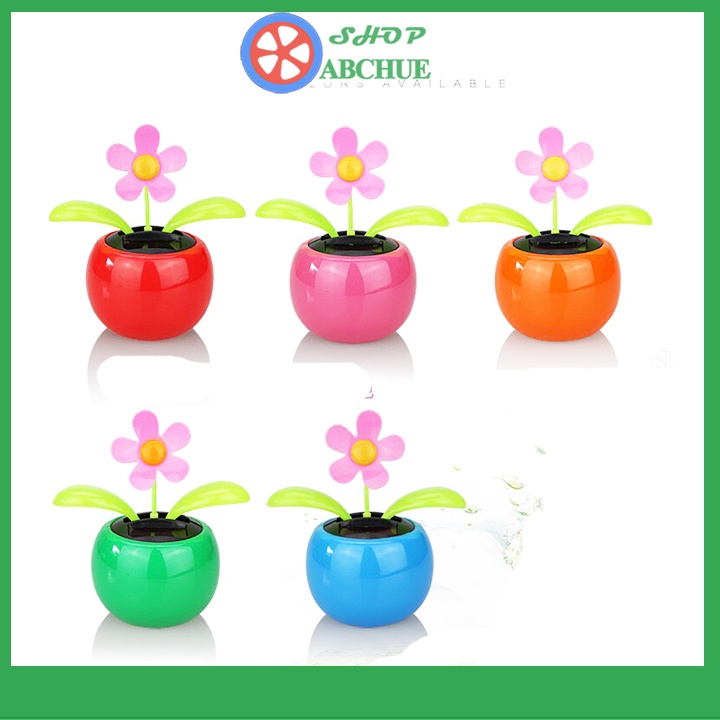 Chậu hoa lúc lắc sử dụng năng lượng mặt trời trang trí ô tô, bàn làm việc