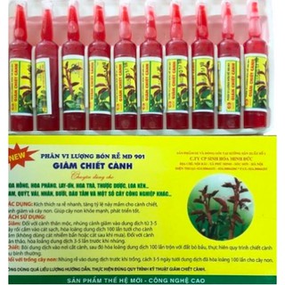 Vỉ 10 ống kích thích ra rễ chuyên dùng cho giâm, chiết cành MĐ 901