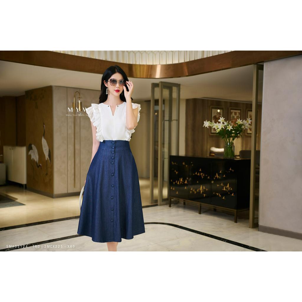 Chân Váy Nữ Denim MY WAY Dáng Xòe Tiểu Thư 3MCX225 - XA0