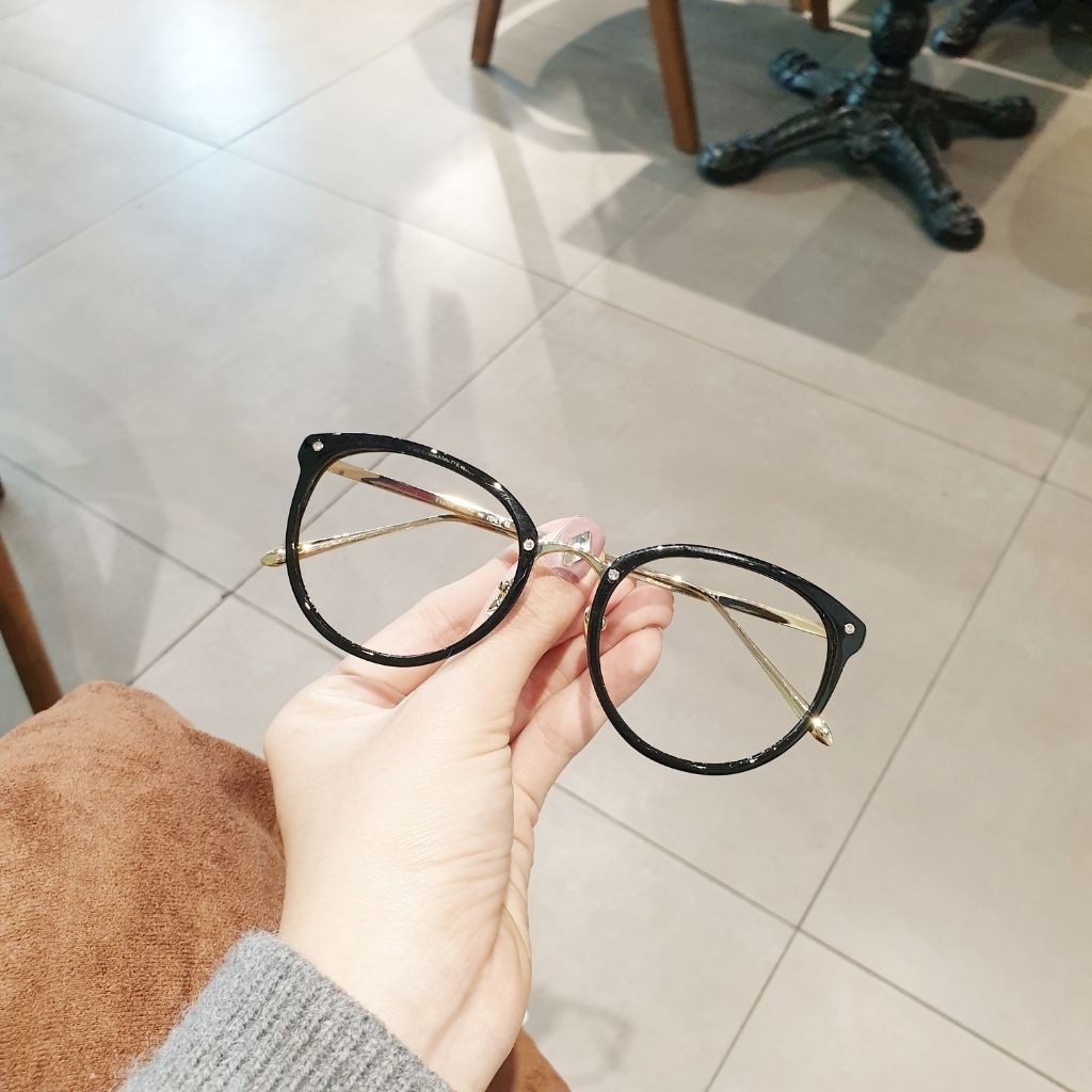 Kính mắt nữ giả cận mặt tròn gọng kim loại cao cấp style Hàn Quốc thiết kế cực xinh - 6020