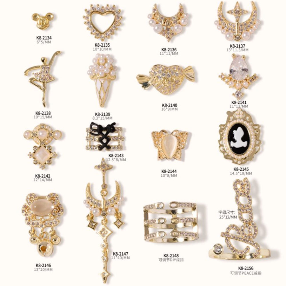 CHARMS (Hàng Mới Về) 1 Phụ Kiện Ngọc Trai Giả 3D Trang Trí Móng Tay Nghệ Thuật Sang Trọng