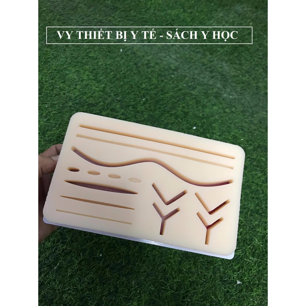 TRỌN BỘ MÔ HÌNH MIẾNG DA GIẢ THỰC TẬP HÀNH KHÂU DA VẾT THƯƠNG VÀ Bộ dụng cụ tiểu phẫu TẬP KHÂU PHẪU THUẬT PAKISTAN