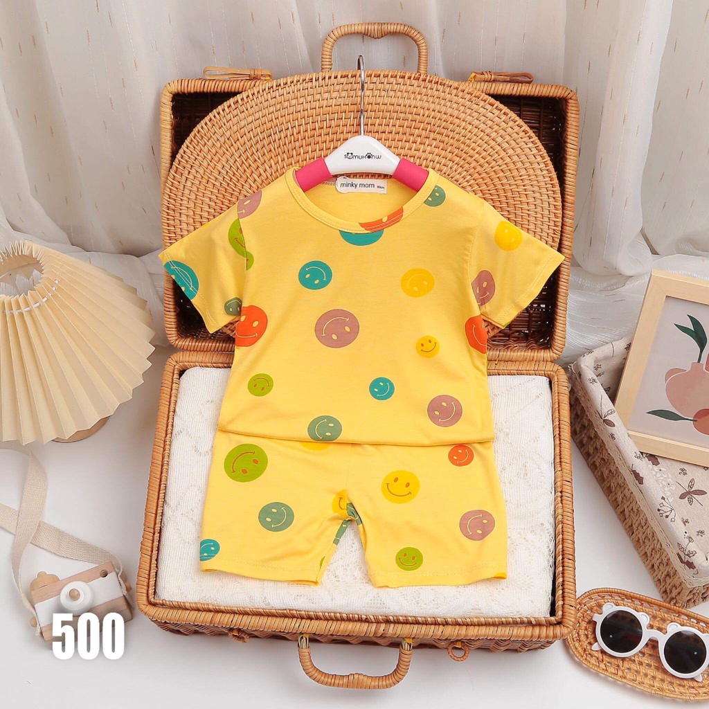 Bộ Ngắn Minky Mom In Họa Tiết Siêu Đẹp, Bé Trai-Bé Gái, 7-19KG.