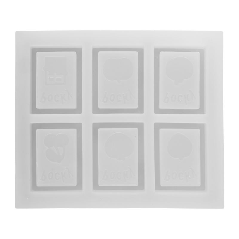 Sa Khuôn Silicone Làm Móc Khóa Hình Vuông DIY