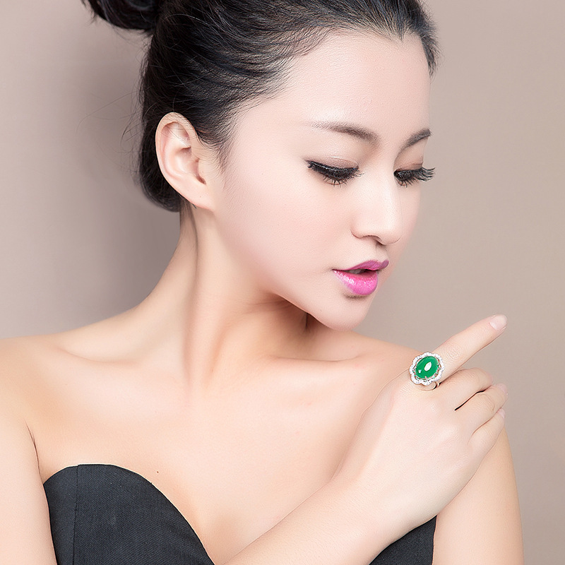 Nhẫn Bạc 925 Đính Đá Phong Cách Retro Dành Cho Nữ