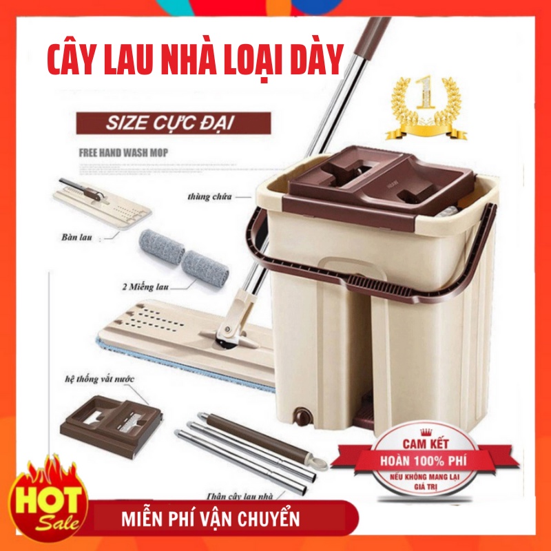 Chổi Lau Nhà - Cây Lau Nhà Thông Minh 2 Ngăn Tự Vắt – Cây Lau Nhà Lau Chùi Đa Năng Loại Xịn