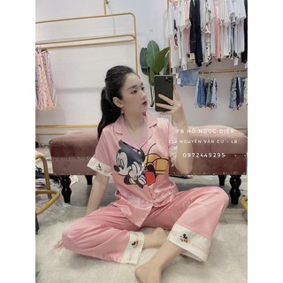 Đồ Bộ Pijama lụa họa tiết thiết kế