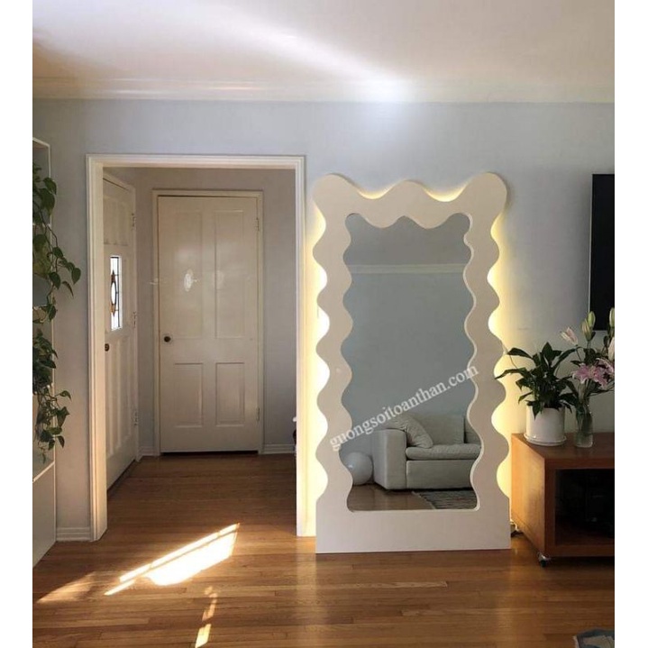 Gương lượn sóng đèn led triệu màu điều khiển từ xa, kt 180x80 GƯƠNG SIÊU NỊNH