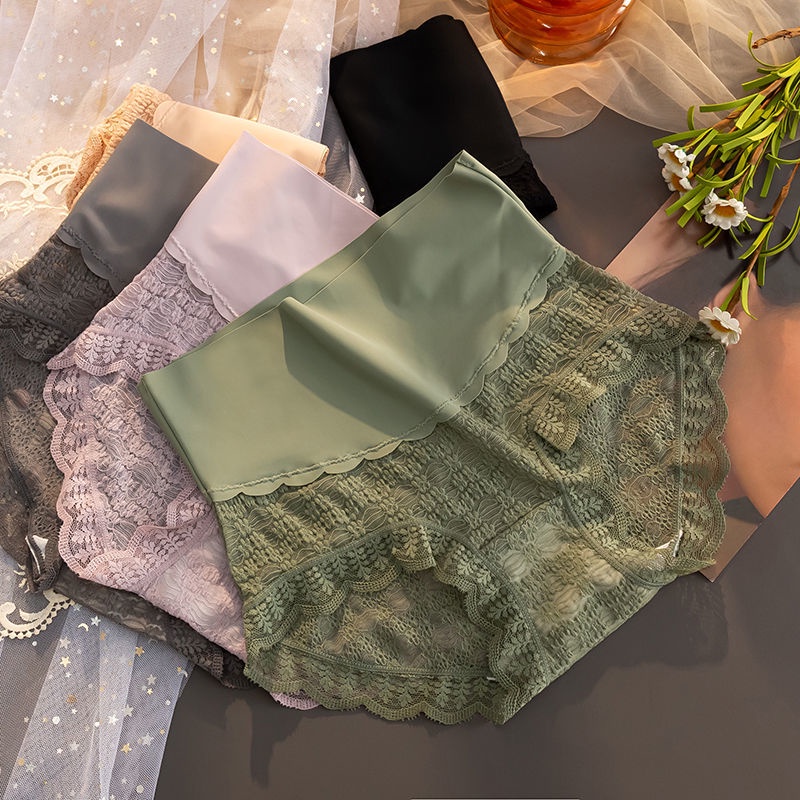 Quần Lót cotton Không Đường May Kháng Khuẩn Lưng Cao Cho Nữ