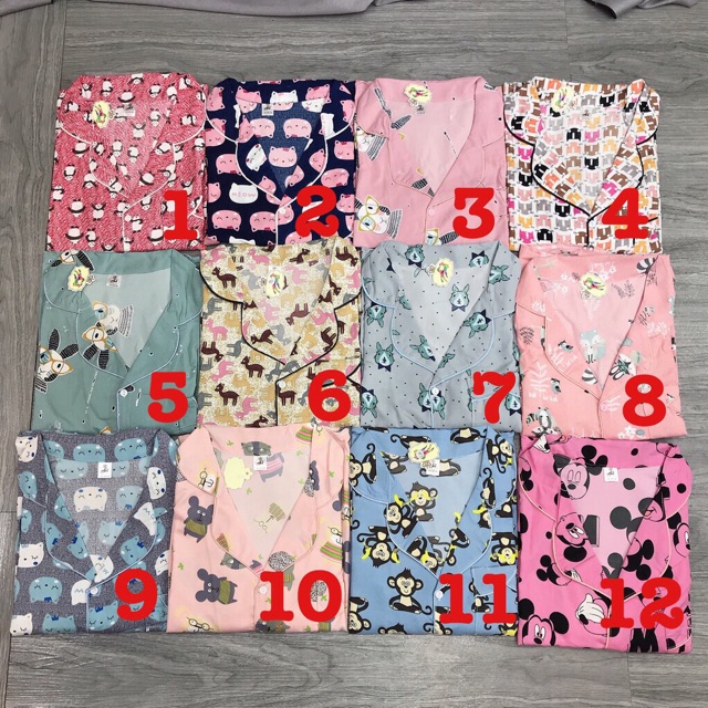 BỘ PIJAMA KATE NGẮN TAY QUẦN ĐÙI NHIỀU HOẠ TIẾT CỰC ĐẸP