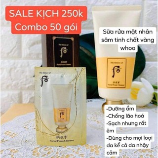 Combo 50 gói sữa rửa mặt whoo vàng