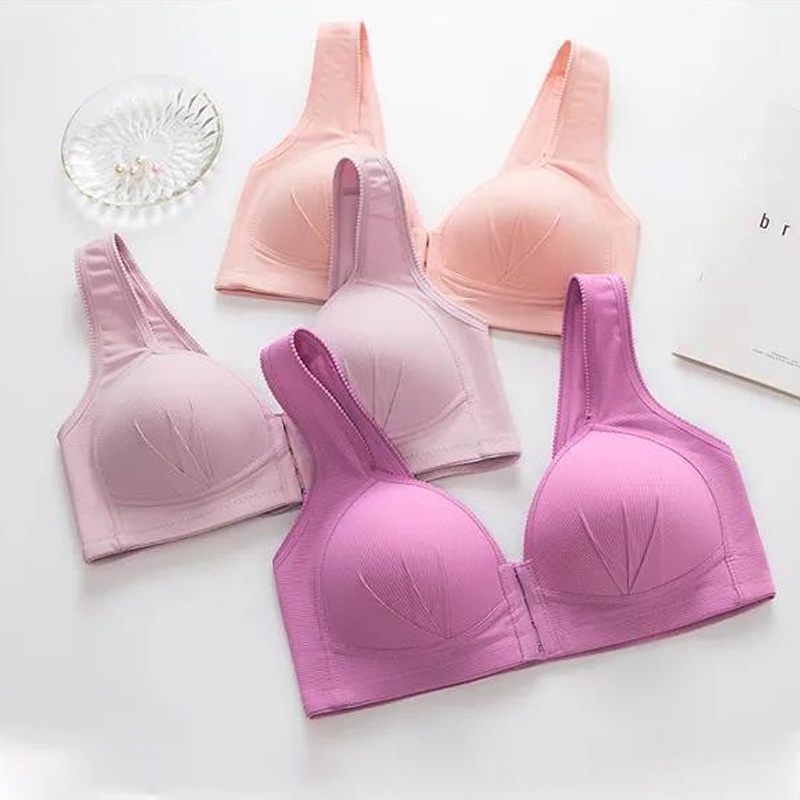 Áo ngực AOWEINISI không gọng có khóa cài phía trước dáng mỏng nâng ngực thời trang quyến rũ dành cho nữ