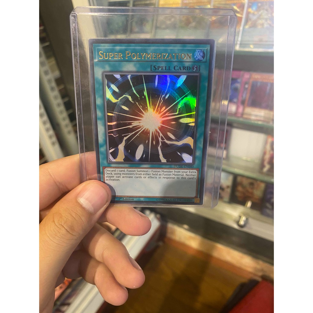 Lá bài thẻ bài Yugioh Super Polymerization – DUDE - Ultra Rare - Tặng bọc bài nhựa bảo quản