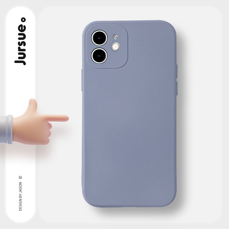 Ốp lưng JURSUE silicon mềm viền vuông chống bẩn cho iPhone 13 12 11 Pro Max SE 2020 X XR XS ip 8 7 6 6S Plus Y200