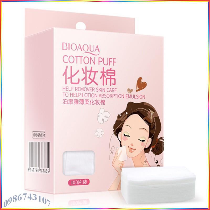 Bông tẩy trang hộp 100 miếng Cotton Puff Bioaqua ACP12 | BigBuy360 - bigbuy360.vn