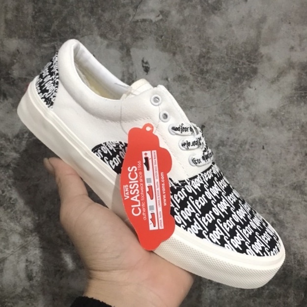 Giày vans chữ nam nữ , giày bata chữ fear of gót dành cho học sinh giá rẻ đế kếp đi rất bền
