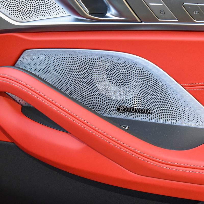 Set 4 / 8 Miếng Dán 3D Bằng Nhôm Trang Trí Loa Xe Hơi Toyota