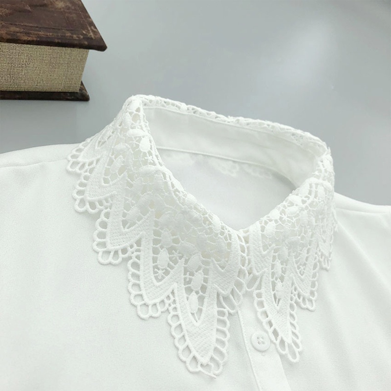 Cổ Áo Rời Cổ Bẻ Giả Sơ Mi Màu Trơn Thời Trang Cho Nữ