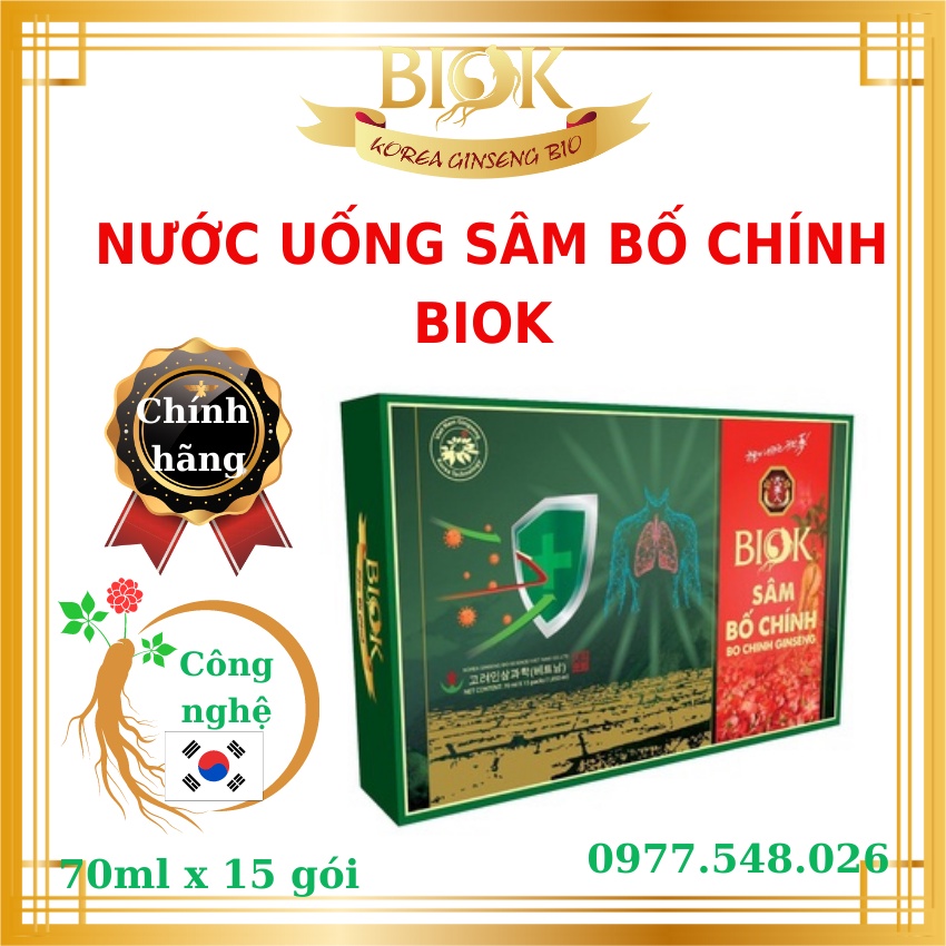 Nước sâm Bố Chính Biok 15 gói 70ml giảm suy nhược cơ thể, Tinh chất sâm bồi bổ khí huyết tăng cường sức khỏe người già