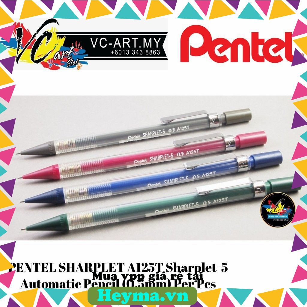 [Có Quà Tặng]Bút chì bấm chính hãng Pentel Sharplet A125T 0.5mm