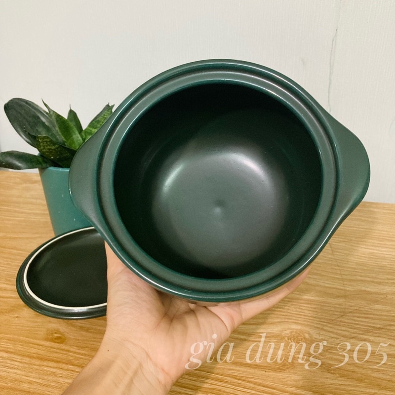 Nồi sứ dưỡng sinh Minh Long 1,2 lít thân cao nắp bầu