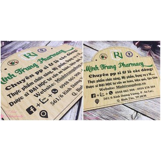 Biển hiệu gỗ khắc laser size đặc biệt.