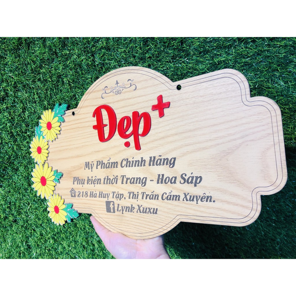 Bảng hiệu gỗ trang trí - Thiết kế theo yêu cầu - Dụng cụ trang trí shop bán hàng