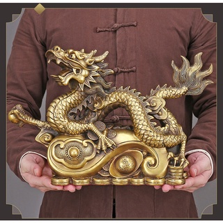 Tượng linh vật rồng như ý bằng đồng thau phong thủy Hồng Thắng