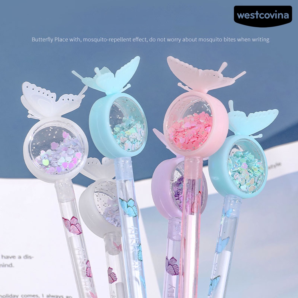 [Hot]✍Set 2 Bút Bi Hình Bướm Màu Sắc Tươi Sáng