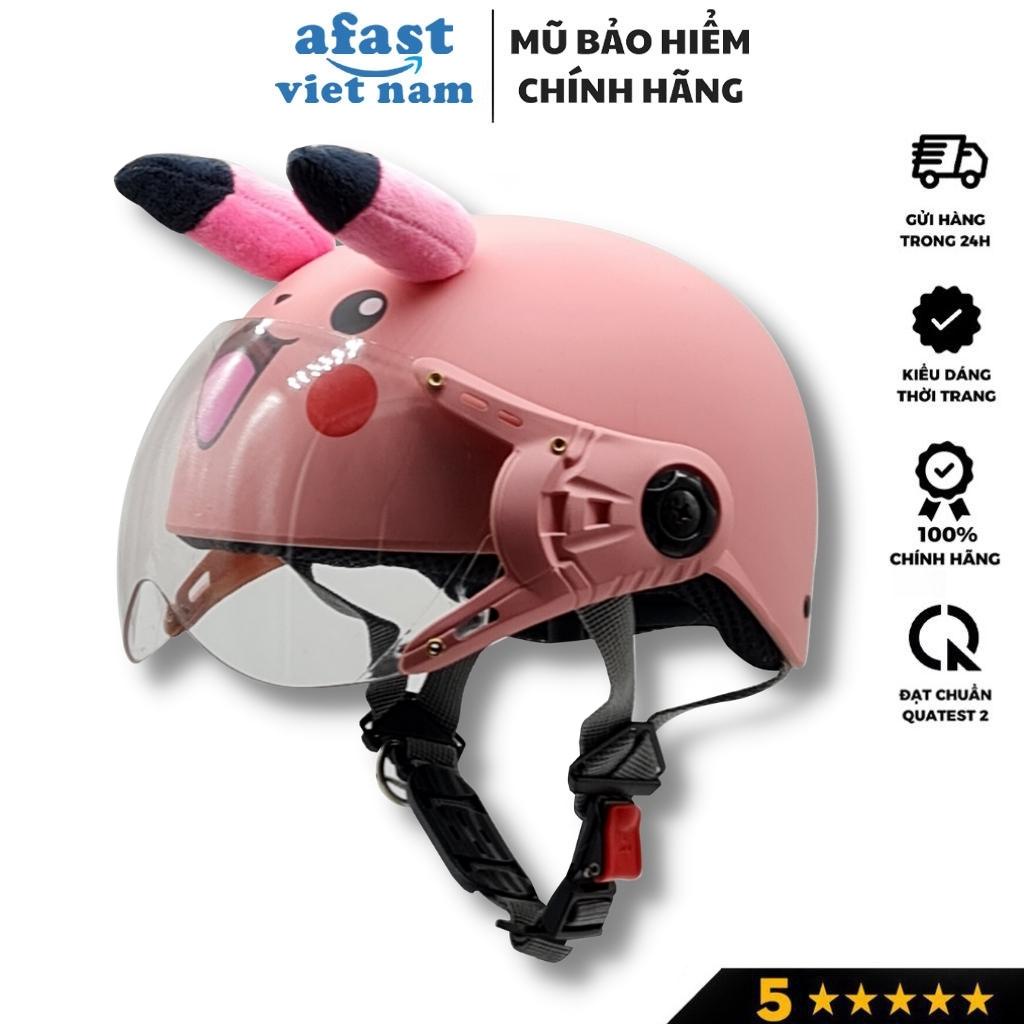 Mũ bảo hiểm cho bé từ 3-7 tuổi SRT ASA01, họa tiết dễ thương, có tai ngộ nghĩnh