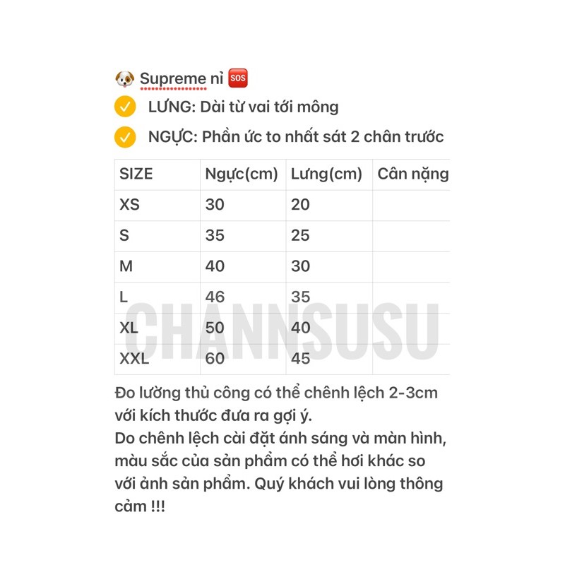 ÁO CHÓ MÈO - Áo Supre siêu chất siêu đẹp cho thú cưng (sẵn)
