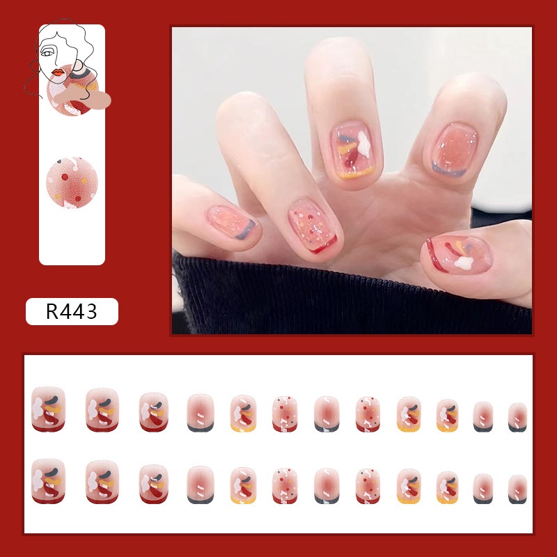 Bộ 24 Móng Tay Giả Trang Trí Xinh Xắn