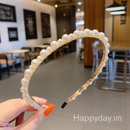 Cài tóc đính ngọc trai phong cách Hàn đơn giản