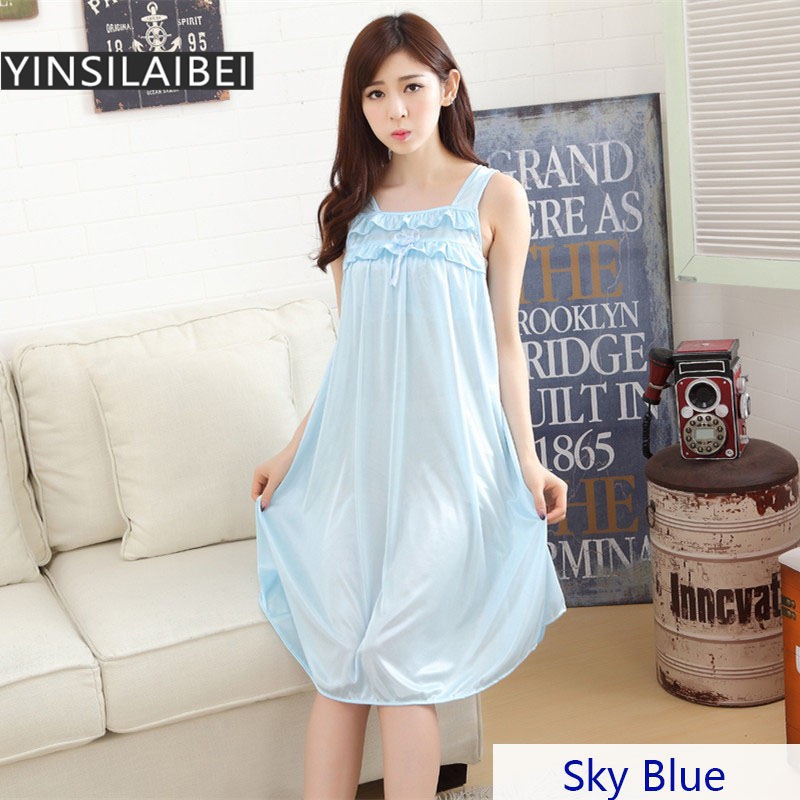 Đầm ngủ không tay vải lụa băng satin gợi cảm dành cho bạn nữ