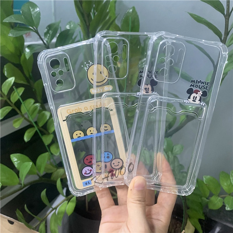 Ốp Điện Thoại TPU Mềm Họa Tiết Thỏ Hoạt Hình Có Ngăn Đựng Thẻ Cho Redmi Note 10s 10 Pro 9T 9S Poco M3 F3 X3