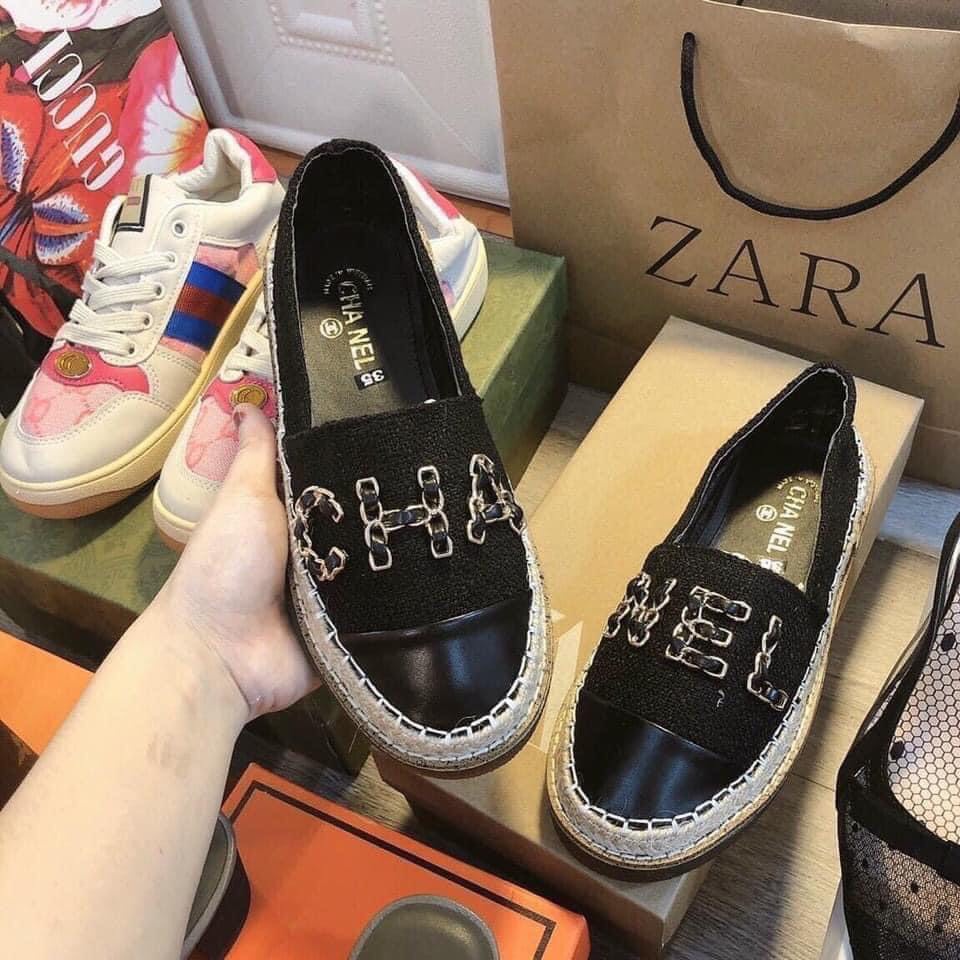 GIÀY LƯỜI ĐẾ CÓI - GIÀY SLIPON THÊU CHỮ