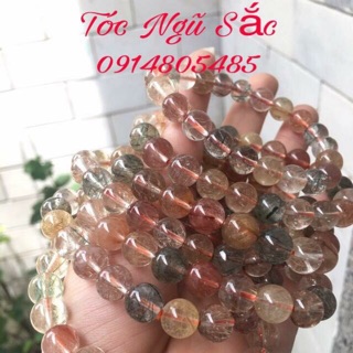 Vòng tay thạch anh Tóc Ngũ sắc 10li