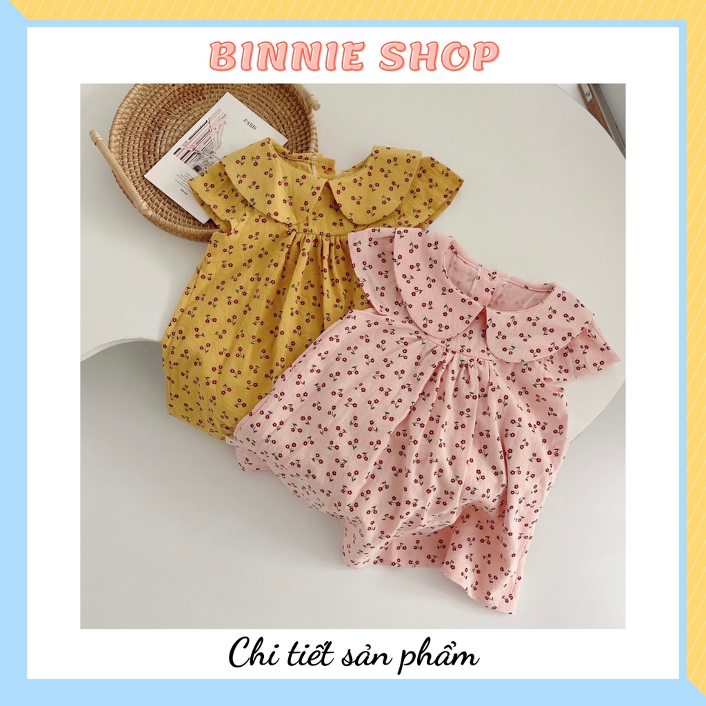 Váy bé gái Váy babydoll hoa nhí cổ sen dễ thương cho bé gái 9-20kg (1-5 tuổi) BINNIE SHOP