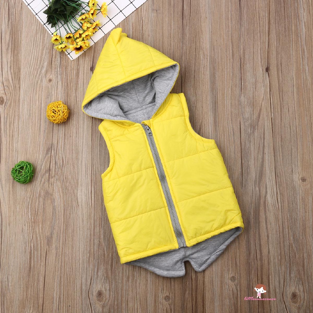 Áo Khoác Hoodie Không Tay Có Khóa Kéo In Hình Khủng Long Dành Cho Bé Trai Gái