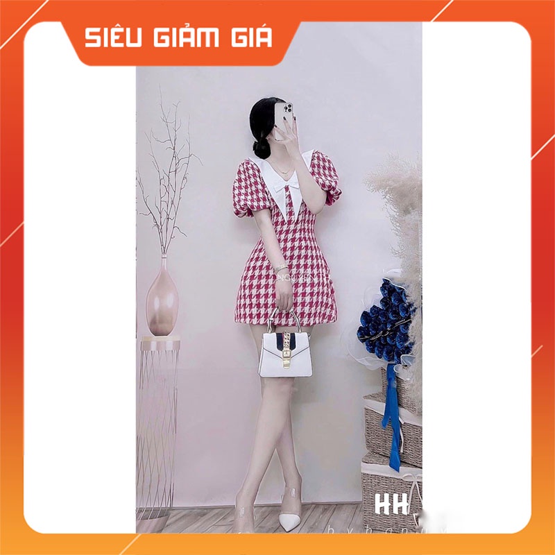 Váy Dạ Tay Bồng Phối Cổ Siêu Xinh Hàng Quảng Châu M0428-Teen 888