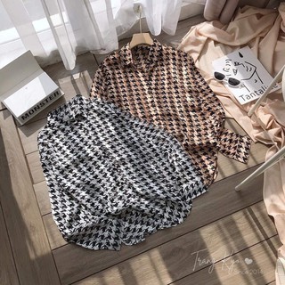 bán sỉ áo sơ mi lụa hoạ tiết sll
