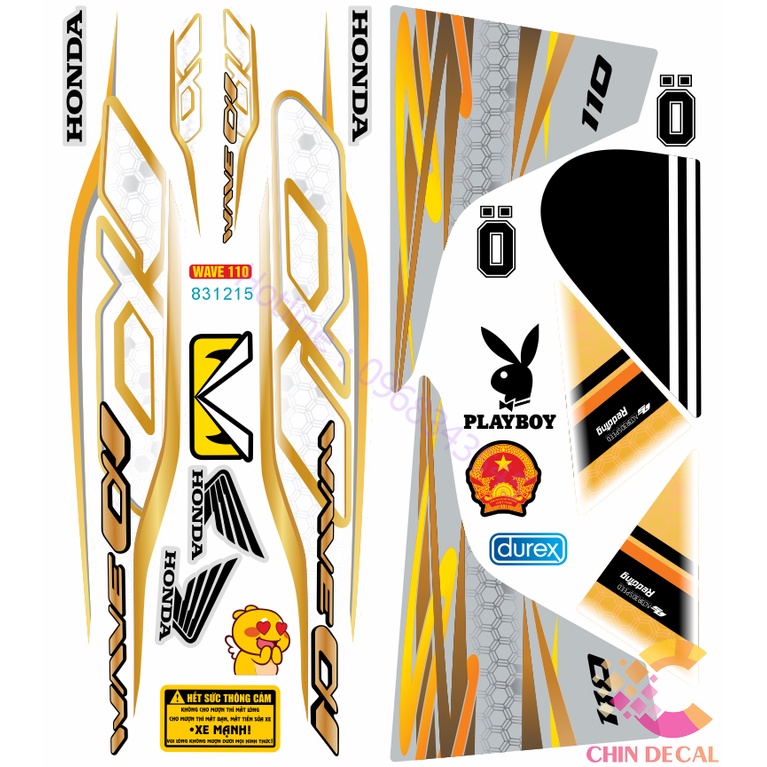 Tem WAVE ALPHA 110 Full xe mẫu 2021 Nhiều lựa chọn màu ( Decal 3 lớp cao cấp chống nước chống bay màu 831215 )