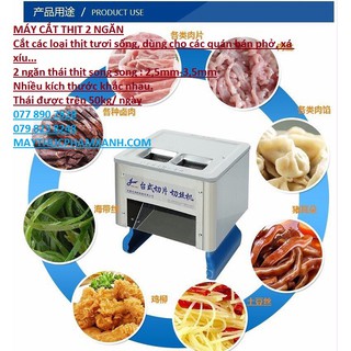 Máy cắt thịt, thái thịt quán phở 2 ngăn