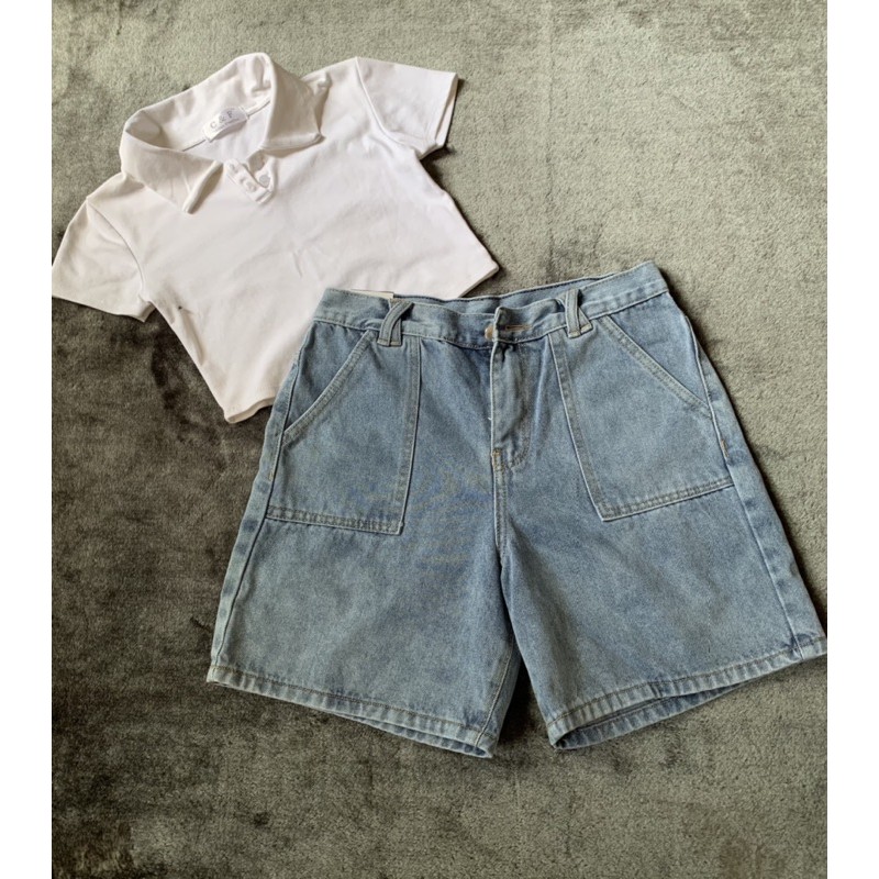 [Mã FAMAYWA giảm 10K đơn 50K] Quần Short Jeans Đai Chéo Túi Vuông, Quần Ngố Jean Lửng Nữ Form Rộng Trơn Basic, Labibi | BigBuy360 - bigbuy360.vn