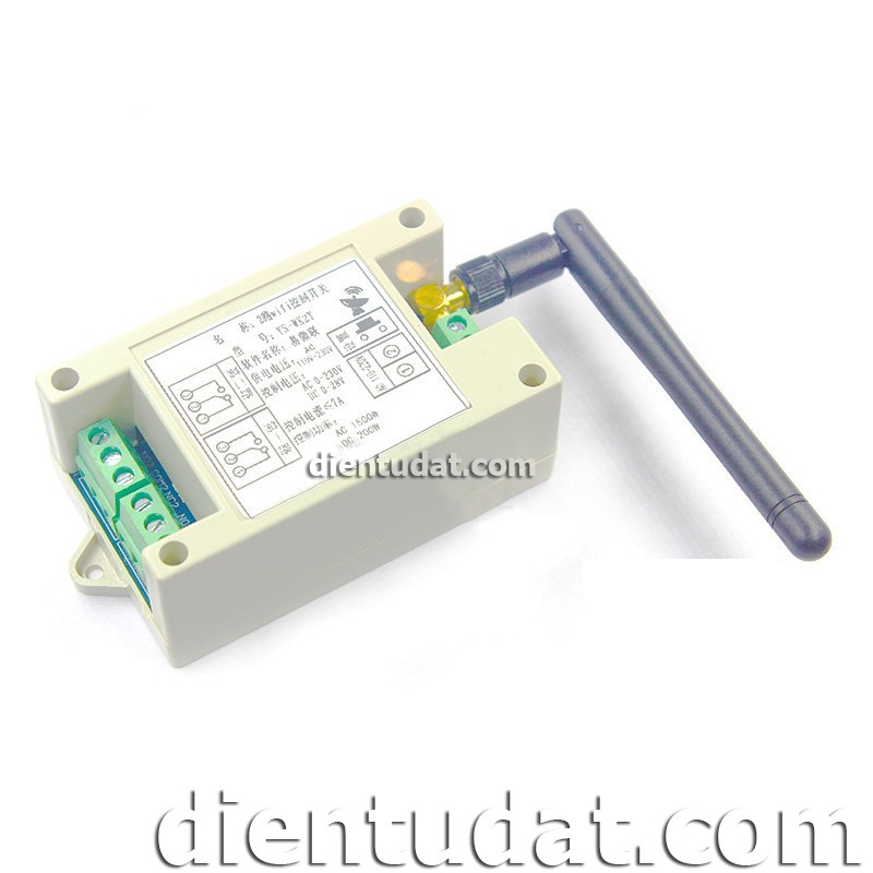 Mạch Điều Khiển 2 Relay Qua Wifi 220VAC - Dùng APP