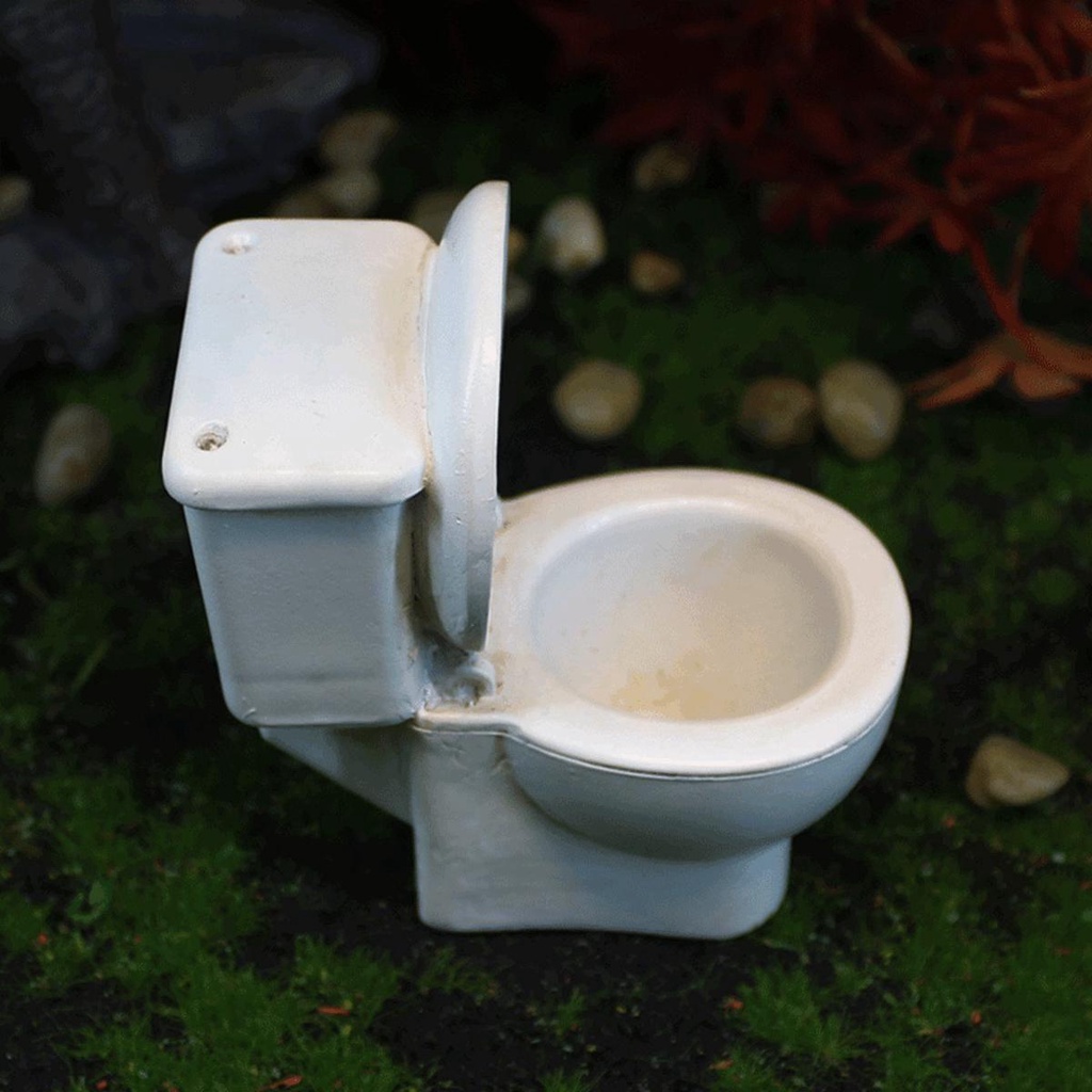 Mô Hình Bồn Cầu Mini Bằng Nhựa Resin Trang Trí Nhà Búp Bê