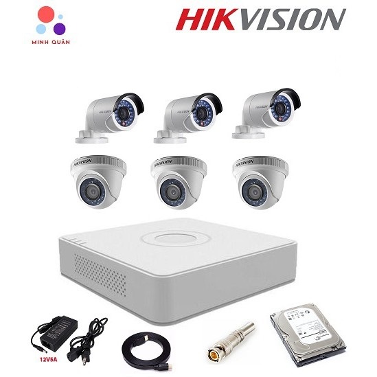 Bộ 6 camera Hikvision 2.0MP giá rẻ - DS-2CE56D0T-IR - DS-2CE16D0T-IR